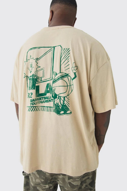 Oversized LA Basketball Graphic T-Shirt